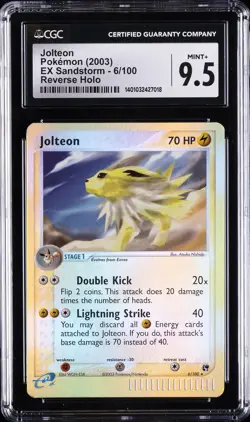 2003 POKEMON EX SANDSTORM REVERSE HOLO #6 JOLTEON CGC 9.5 - Image 1