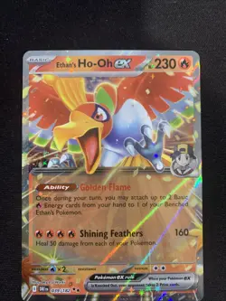 POKEMON DESTINED RIVALS - FULL ART - Double Rare - ETHAN'S HO-OH EX 039/182 - Image 1