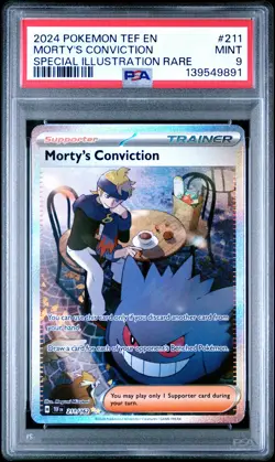 Morty's Conviction 211/162 Special Illustration Rare Pokemon PSA 9 *891 - Image 1
