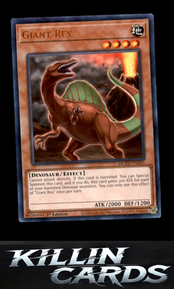1st Edition Giant Rex MGED-EN055 Rare Maximum Gold: El Dorado YuGiOh Card NM - Image 1