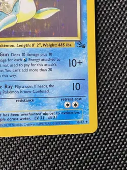 Lapras 10/62 Fossil Holo Rare Card 1999 Edition Pokemon TCG - Image 4