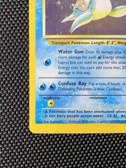 Lapras 10/62 Fossil Holo Rare Card 1999 Edition Pokemon TCG - Image 5