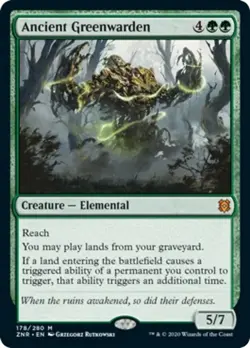 Ancient Greenwarden Zendikar Rising HEAVILY PLD Green Mythic Rare CARD ABUGames - Image 1