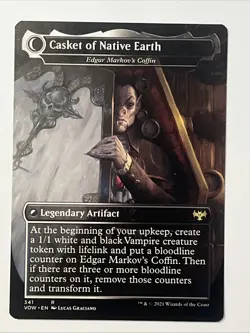 MTG Magic: Innistrad: Dracula the Voyager / Casket of Native Earth #341 Rare - Image 2