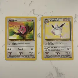Pokemon TCG Jigglypuff & Wigglytuff Jungle Evolution Set Collector’s Cards 1999 - Image 1