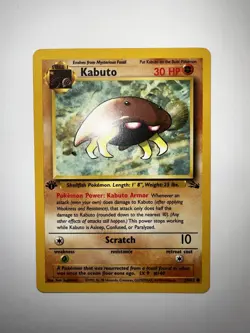 Pokemon TCG Kabuto Fossil 1st Edition Common Card 50/62 - Image 1