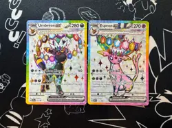 Umbreon 176 & Espeon 175 Pokemon Prismatic Evolutions Figure Collection Promo(2) - Image 1