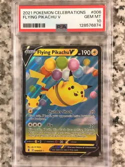 2021 Pokemon Celebrations Flying Pikachu V 006 PSA 10 Gem Mint - Image 1