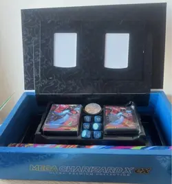 Opened Pokemon TCG Mega Charizard X ex Ultra-Premium Collection UPC Accessories - Image 1