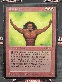 MTG Mijae Djinn- DAMAGED -Arabian Nights Magic the Gathering Card # 042 - Image 1