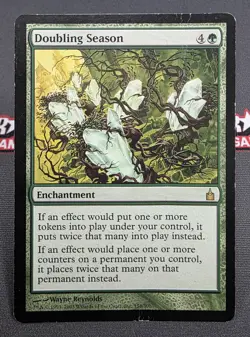 MTG Doubling Season- DAMAGED -Ravnica: City of Guilds Magic Card # 158 - Image 1
