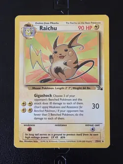 Pokemon TCG Raichu 29/62 Fossil Unlimited Non-Holo Card LP - Image 1