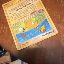 Pokemon Ampharos EX Unseen Forces 1/115 Holo Rare 120HP English TCG Card 2005 - Image 3