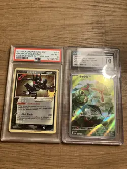 Pokemon Gold Star Art Rare Graded Card Lot Greninja Caterpie 2 Cards - Image 1