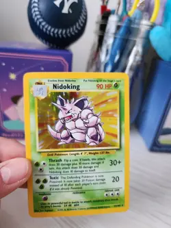 Pokemon TCG Nidoking Base Set Holo Unlimited Rare Card 11/102 VINTAGE - Image 3
