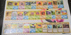 Pokemon 100% COMPLETE Fossil Common & Uncommon 32/62 Card Set LP - Image 1