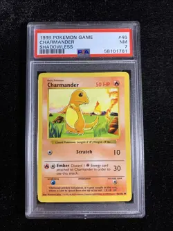 Charmander 46/102 - Shadowless - Base Set WoTC English Pokemon Card - PSA 7 NM - Image 1