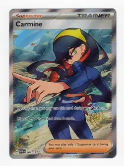 Pokemon TCG Twilight Masquerade Full Art Ultra Rare Card Carmine, 204/167 - Image 1