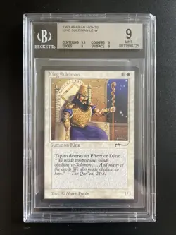 MTG King Suleiman BGS 9Q+ Arabian Nights 1993 Graded NM - Image 1