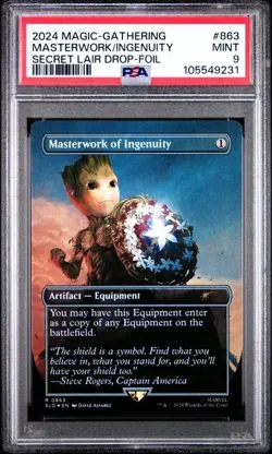 2024 Magic the Gathering x Secret Lair Masterwork Of Ingenuity Groot Foil PSA 9 - Image 1