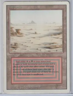 MTG Badlands Revised Mountain Swamp Dual Land Reserved MP-HP - Image 1