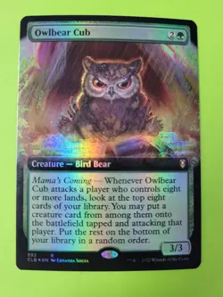 Owlbear Cub Extended Art Foil Commander Legends Baldur's Gate Near Mint - Image 1
