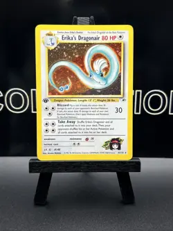 Pokemon 1st Edition Gym Heroes Erika’s Dragonair Holo 4/132 Holo WOTC LP - Image 2