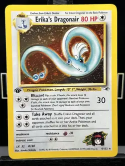 Pokemon 1st Edition Gym Heroes Erika’s Dragonair Holo 4/132 Holo WOTC LP - Image 3