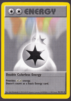 Double Colorless Energy Shadowless 96/102 Pokemon TCG Card 1999 LP - Image 1