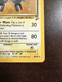Magneton 9/130 Holo Rare MP Pokemon TCG Base Set 2 MP - Image 4