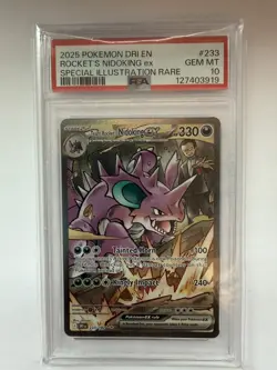 Pokemon Team Rocket's Nidoking ex Destined Rivals SIR #233 PSA 10 Gem Mint - Image 1