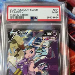 2021 POKEMON SWORD & SHIELD FUSION STRIKE #251 FULL ART/MEW V PSA 9 - Image 4