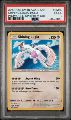 2017 POKEMON SM BLACK STAR PROMO SHINING LUGIA #SM82 PSA 2 GOOD #130126224 - Image 1
