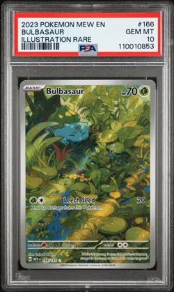 Bulbasaur 166/165 Illustration Rare 2023 Pokemon 151 MEW EN PSA 10 Gem Mint - Image 1