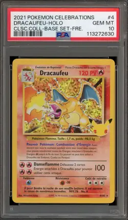 Pokemon Charizard Celebrations Classic Coll. FRENCH Holo Rare #4 PSA 10 - Image 1