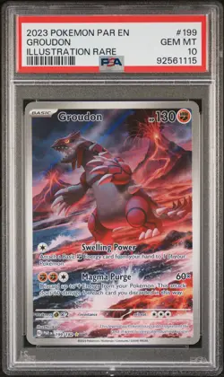 Groudon Pokemon Par En-Paradox Rift 199 PSA 10 - Image 1