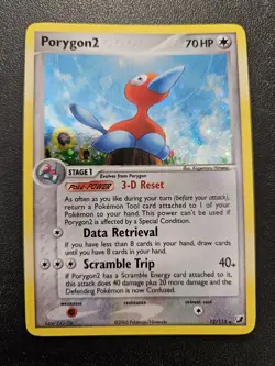 Pokemon EX Unseen Forces Porygon2 Holo Rare SWIRL 12/115 NEAR MINT - Image 1