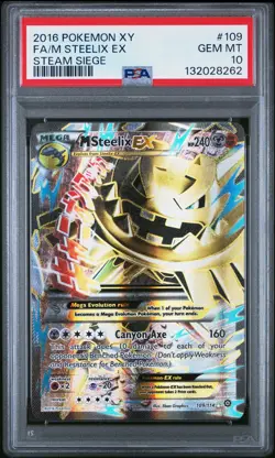 Pokemon M Steelix EX Full Art 109/114 XY Steam Siege #109 GEM MINT PSA 10 - Image 1