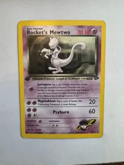 🔮Team Rocket’s Mewtwo 1st Edition Pokemon Gym Challenge 14/132 good condition🪄 - Image 2