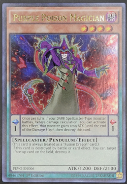 Yu-Gi-Oh! - Purple Poison Magician - PEVO-EN006 - Ultra Rare - 1st Ed, -NM/M - Image 1