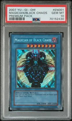 2007 Yu-Gi-Oh! Magician of Black Chaos PP01-EN001 Premium Pack PSA 10 Gem Mint - Image 1