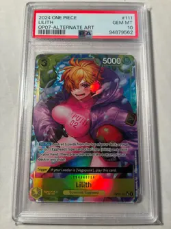 2024 One Piece LILITH OP07 111 SR Alt Art PSA 10 Gem Mint! - Image 1