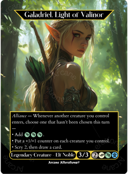 Galadriel, Light of Valinor - Full Art Altered Art Custom Proxy Cards - Image 1