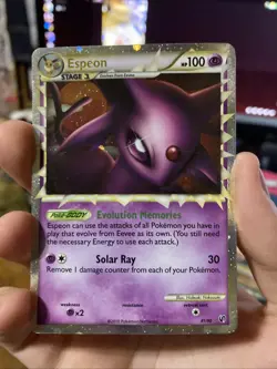 Pokemon Espeon Prime 81/90 Ultra Rare Holo HGSS Undaunted Card LP - Image 1