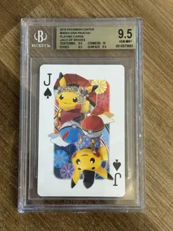 BGS 9 Pokemon Center 2016 Kyoto Maiko-Han Pikachu Playing Cards JACK Of SPADES - Image 1