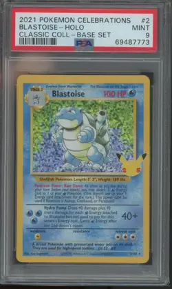 Pokemon TCG Blastoise 2/102 Celebrations Classic Collection PSA 9 - Image 1