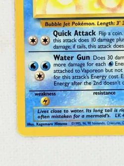 Vaporeon 28/64 Jungle Non Holo Rare LP Pokemon Card - Image 4