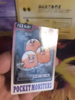 Pokemon Karte Card japanese carddass Pocket monsters 1997 Dugtrio Digdri NM- - Image 2