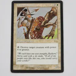 MTG Intrepid Hero LP Light Play Urza's Saga Magic The Gathering Vtg Card White - Image 1