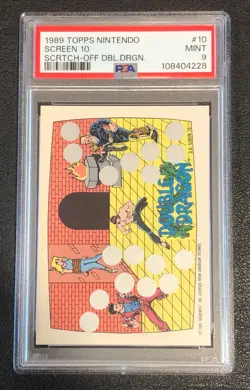 Double Dragon 1989 Topps Nintendo Scratch-Off PSA 9 MINT! Graded Card #10 - Image 1